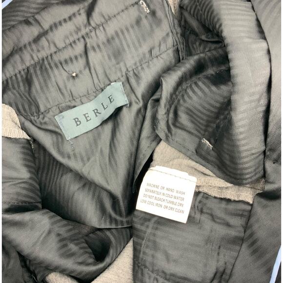 Berle Gray Flat Front Dress Pant Size 34R NWT - Picture 3 of 6